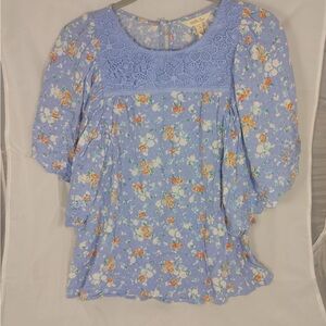 Matilda Jane Floral Blue Women's Top Small